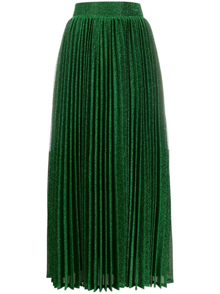 Amuse High-waisted Pleated Skirt - Green