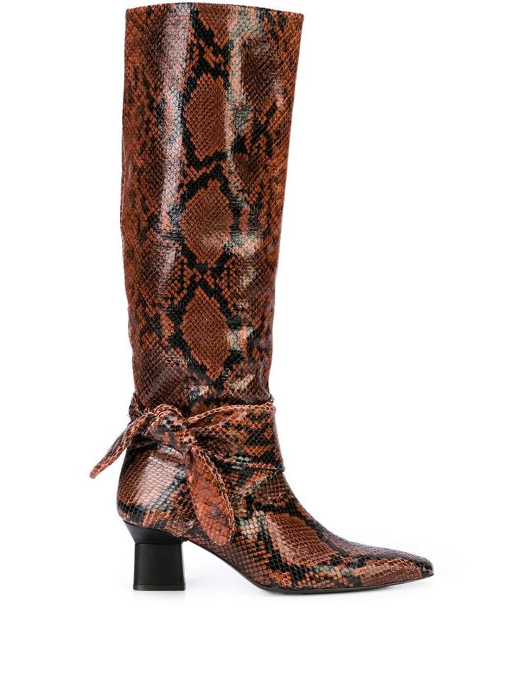 Rosetta Getty Snakeskin Effect Boots - Brown