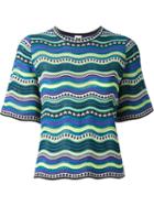 M Missoni Wavy Stripes Knit T-shirt, Women's, Size: 40, Cotton/polyester/viscose/polyamide