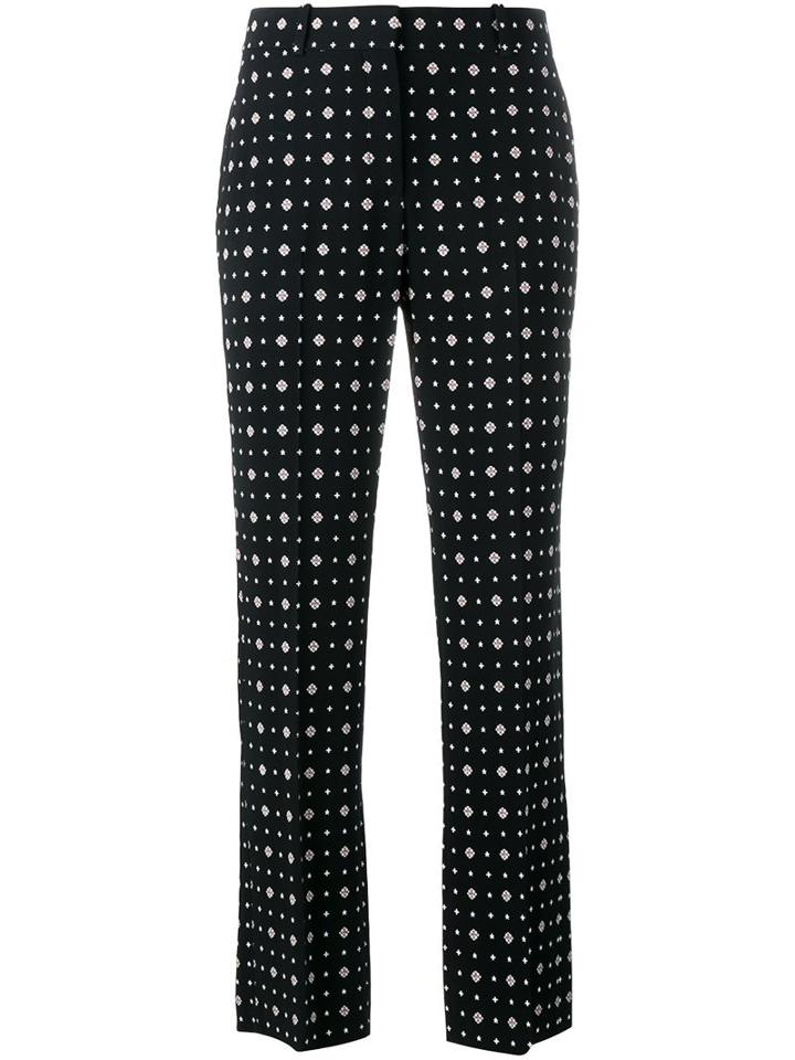 Givenchy Printed Straight Leg Trousers, Women's, Size: 38, Black, Silk/spandex/elastane/acetate/viscose