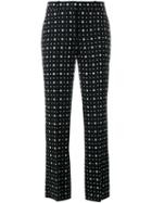 Givenchy Printed Straight Leg Trousers, Women's, Size: 38, Black, Silk/spandex/elastane/acetate/viscose