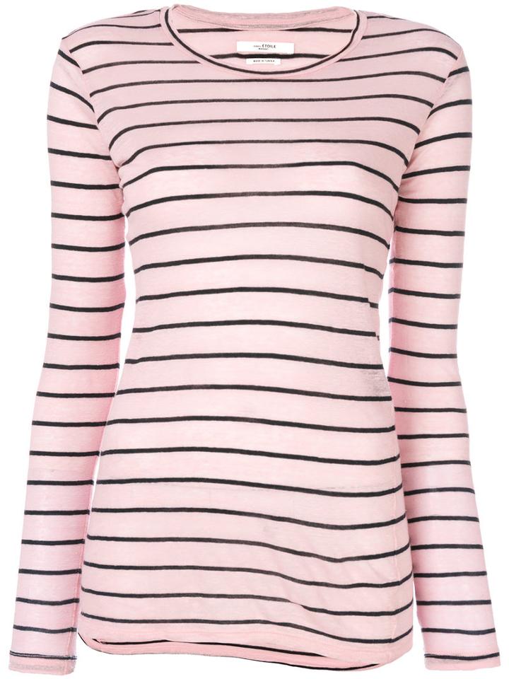 Isabel Marant Étoile - Aaron Striped Top - Women - Cotton/linen/flax - Xs, Pink/purple, Cotton/linen/flax