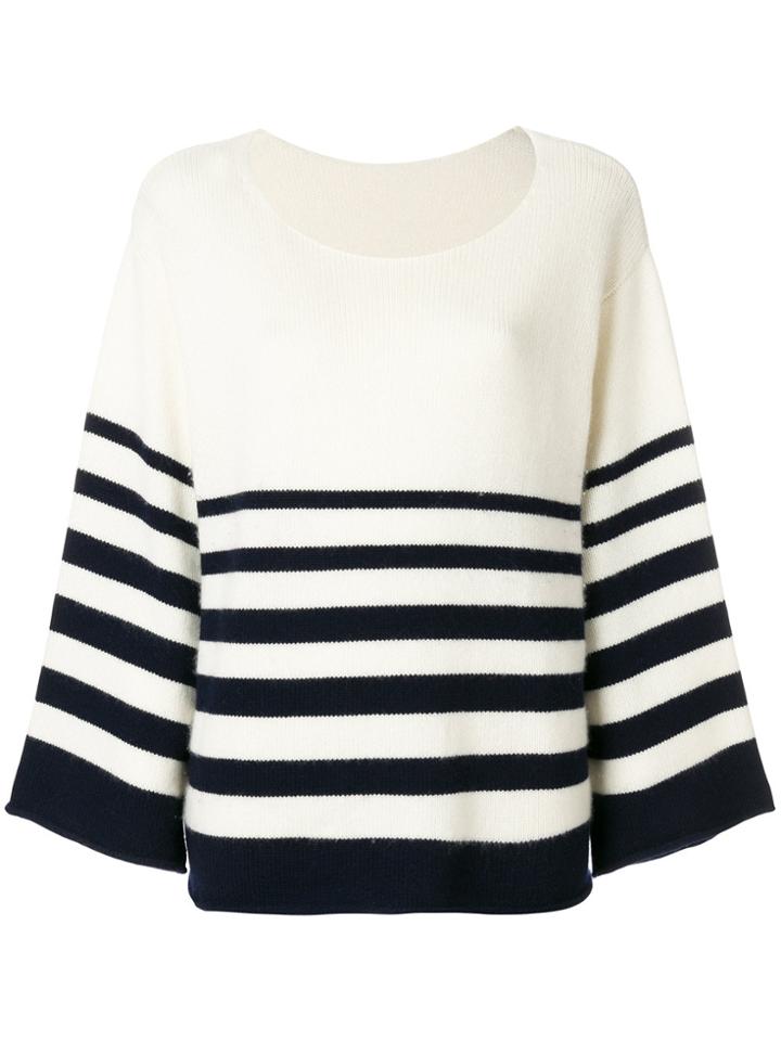 Chinti & Parker Graduated Stripe Top - White