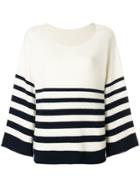 Chinti & Parker Graduated Stripe Top - White
