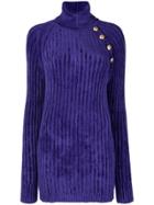 Balmain Long Knit Sweater - Blue