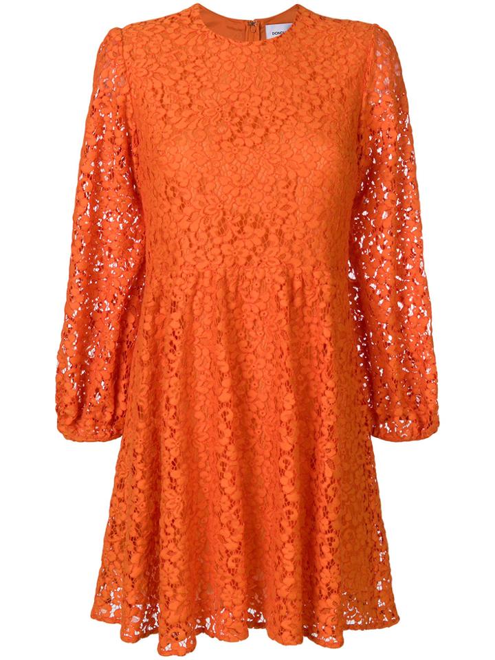 Dondup Lace Flared Dress - Yellow & Orange