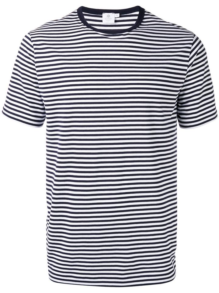 Sunspel Striped T-shirt, Men's, Size: Medium, Blue, Cotton