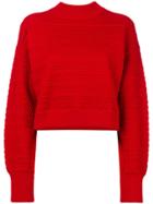 3.1 Phillip Lim Faux-plaited Cropped Pullover - Red