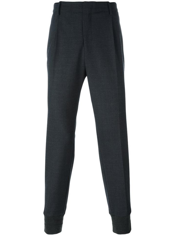 Wooyoungmi Cuffed Trousers, Men's, Size: 46, Grey, Polyester/spandex/elastane/wool