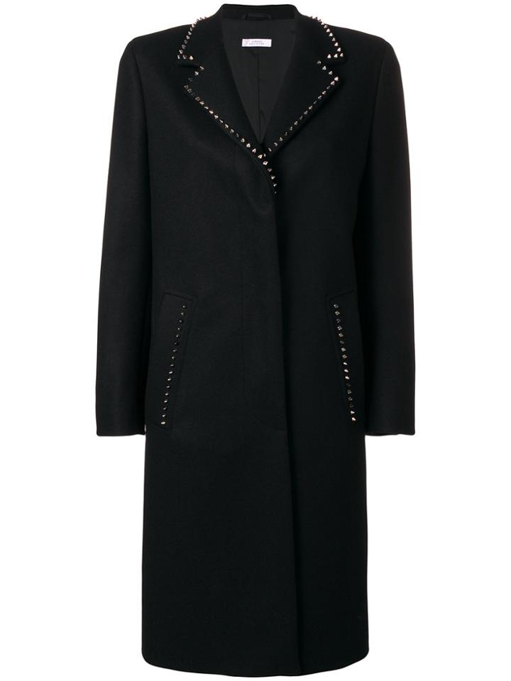 Versace Collection Studded Single Breasted Coat - Black