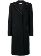 Versace Collection Studded Single Breasted Coat - Black