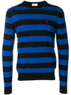 Ami Alexandre Mattiussi Ami De Coeur Striped Sweater - Blue