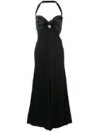 Romeo Gigli X Eggs Long Halterneck Gown - Black