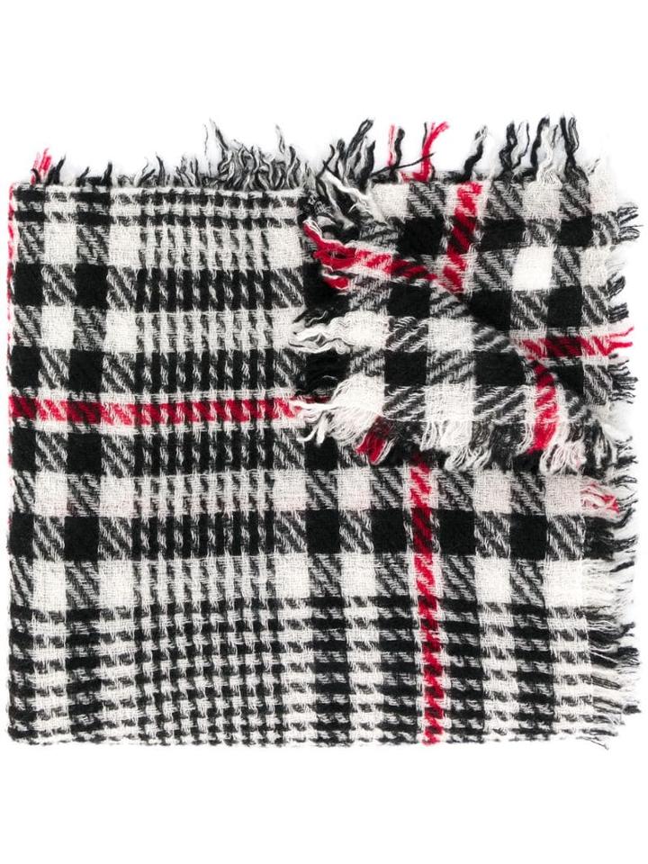 Faliero Sarti Mark Checked Scarf - White