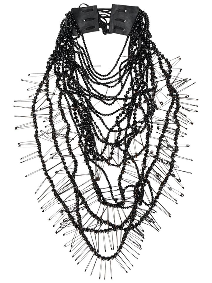 Di Liborio Safety Pins Necklace - Black