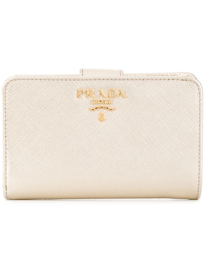 Prada Medium Saffiano Wallet - Gold