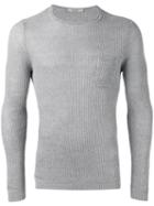 La Fileria For D'aniello - Slim-fit Ribbed Jumper - Men - Linen/flax - 52, Grey, Linen/flax