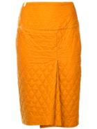 08sircus Quilted Pencil Skirt - Yellow & Orange