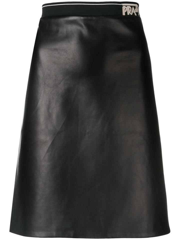 Prada Leather Skirt - Black