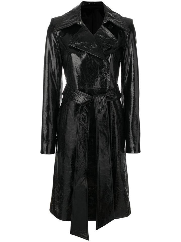 Helmut Lang Patent Trench Coat - Black