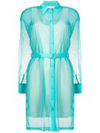 Patrizia Pepe Sheer Shirt Dress - Blue