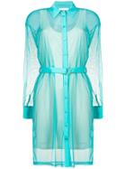 Patrizia Pepe Sheer Shirt Dress - Blue