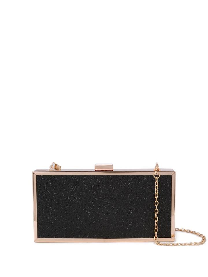 Christian Siriano Glitter Box Clutch - Black