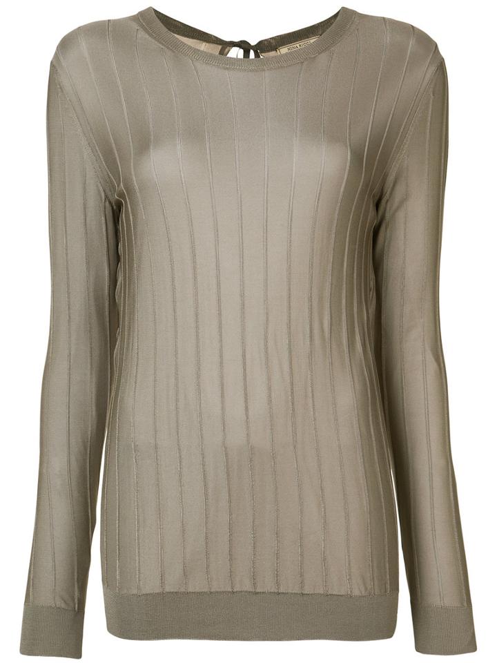 Nina Ricci - Lightweight Ribbed Top - Women - Viscose - S, Nude/neutrals, Viscose