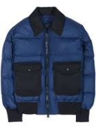 Ami Alexandre Mattiussi Zipped Down Jacket, Men's, Size: Small, Blue, Cotton/acetate/polyester/wool