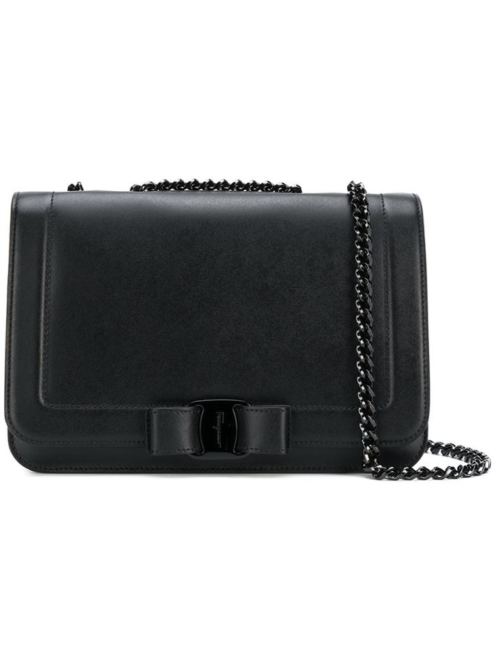 Salvatore Ferragamo Vara Bow Flap Bag - Black