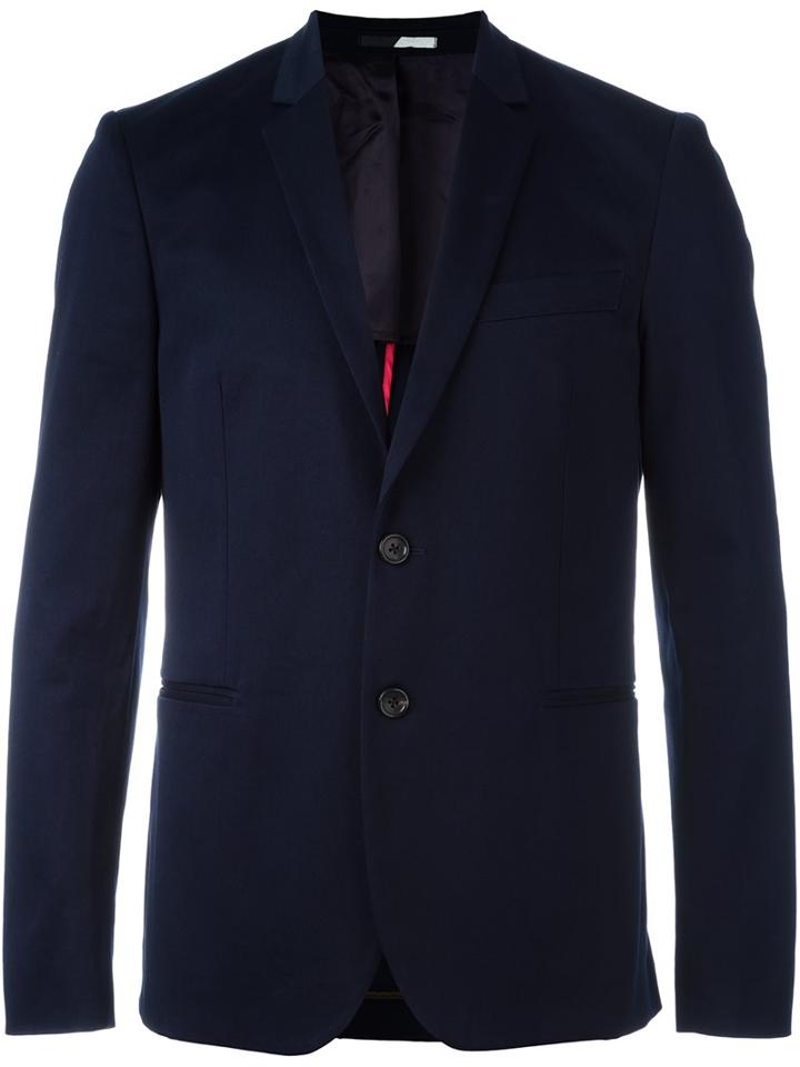 Ps By Paul Smith Classic Blazer, Men's, Size: 44, Blue, Cotton/spandex/elastane