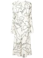 Victoria Beckham Chain Print Shirt Dress - White