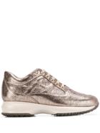 Hogan Metallic Finish Sneakers - Gold