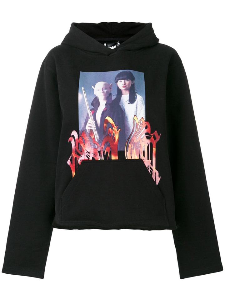 Pam Perks And Mini Front Printed Hoodie - Black