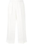 P.a.r.o.s.h. - Cropped Trousers - Women - Silk - Xs, White, Silk