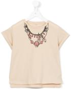 Stella Mccartney Kids Printed Necklace T-shirt, Girl's, Size: 6 Yrs, Nude/neutrals