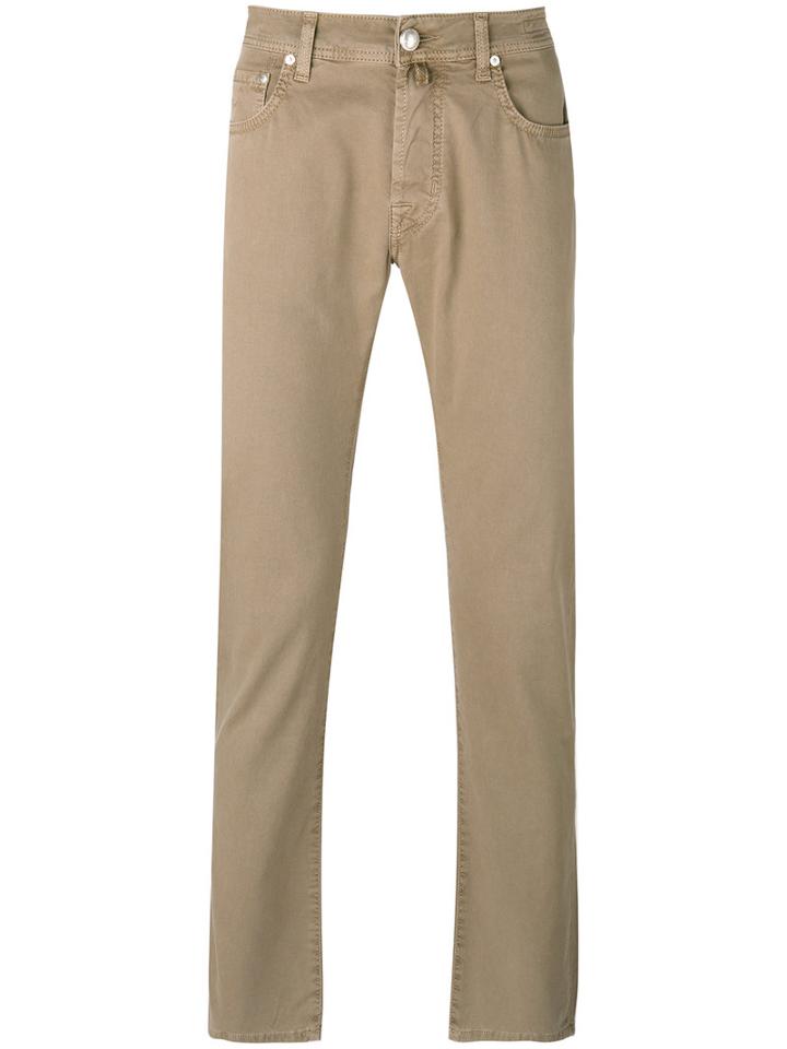 Jacob Cohen - Slim-fit Trousers - Men - Cotton/spandex/elastane - 33, Nude/neutrals, Cotton/spandex/elastane