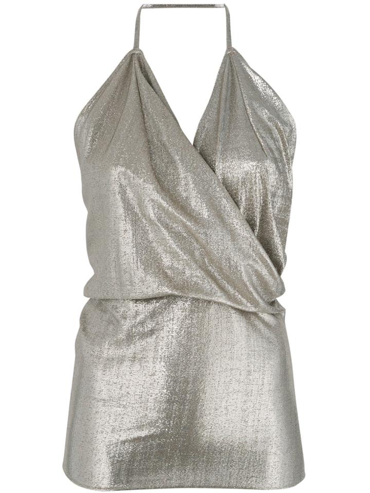Rick Owens Lilies Metallic Cowl-neck Top