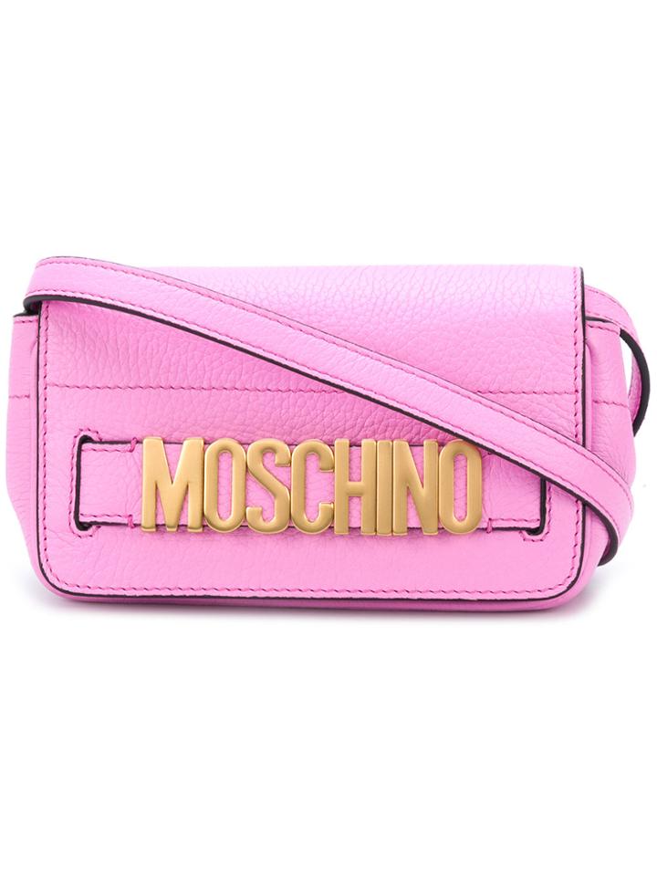 Moschino Logo Cross Body Bag - Pink & Purple
