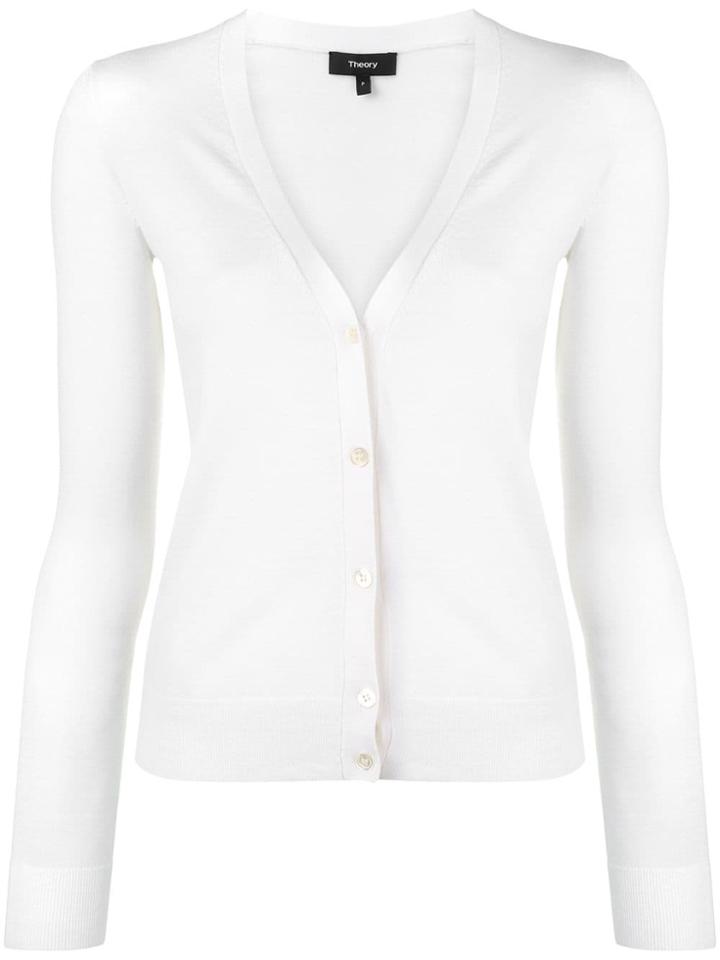 Theory V-neck Cardigan - White