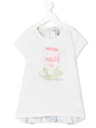 Monnalisa - Tea Print T-shirt - Kids - Cotton/polyester/spandex/elastane - 3 Yrs, White