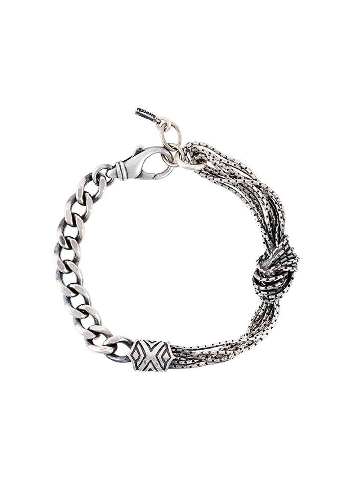 Emanuele Bicocchi Wire Bracelet, Men's, Size: Medium, Metallic