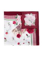 Monnalisa Teen Dog And Floral Print Scarf - Red