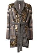 Antonio Marras Sequinned Checked Wrap Cardigan - Grey