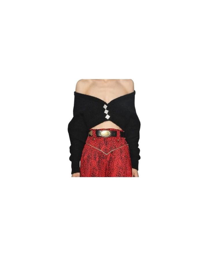 Alessandra Rich Mohair Blend Knit Cropped Cardigan - Unavailable