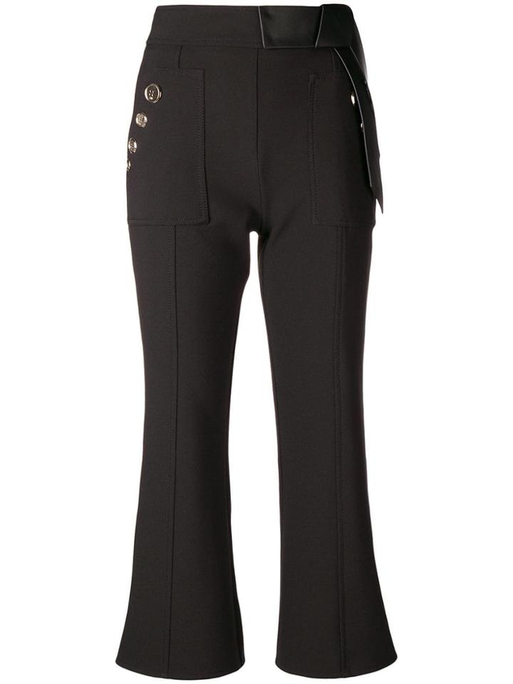 Elisabetta Franchi Cropped Flared Trousers - Black