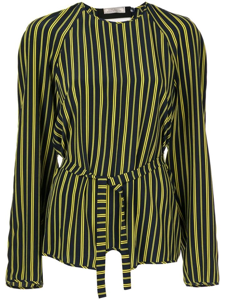 Nina Ricci Striped Pattern Blouse - Blue