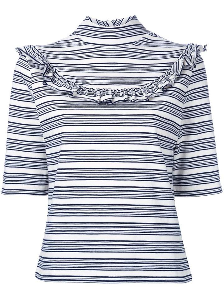 Fleamadonna Striped T-shirt, Women's, Size: Medium, White, Cotton