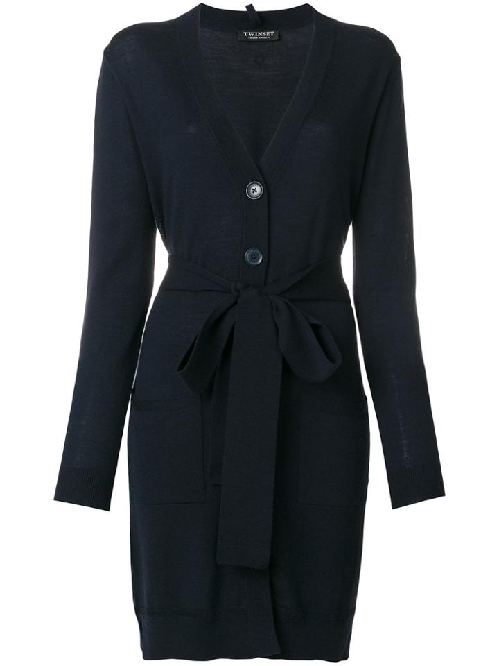 Twin-set Belted Cardigan - Blue