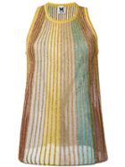 M Missoni - Multi Metallic (grey) Stripe Knit Vest - Women - Cotton/polyamide/polyester - 42, Women's, Cotton/polyamide/polyester